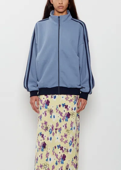 6397 Fleece Track Zip-up In Blue