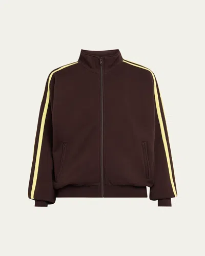 6397 Fleece Zip-up Track Jacket In Black