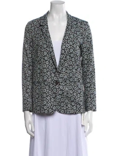 Pre-owned 6397 Floral Print Blazer In Multi