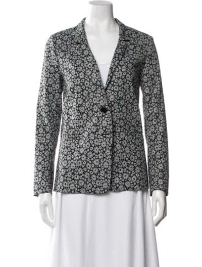 Pre-owned 6397 Floral Print Blazer In Multi