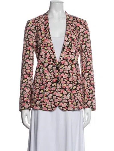 Pre-owned 6397 Floral Print Blazer In Multicolor