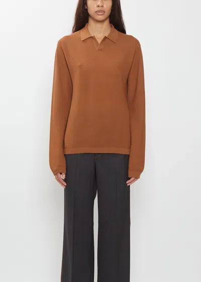 6397 Garter Wool Polo In Brown