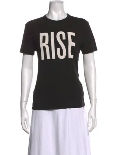 Pre-owned 6397 Graphic Print Crew Neck T-shirt In Black
