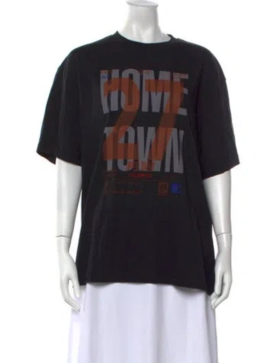 Pre-owned 6397 Graphic Print Crew Neck T-shirt In Black
