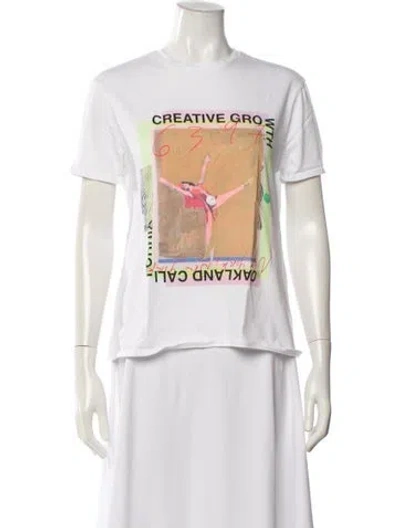 Pre-owned 6397 Graphic Print Crew Neck T-shirt In White