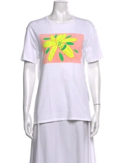Pre-owned 6397 Graphic Print Crew Neck T-shirt In White