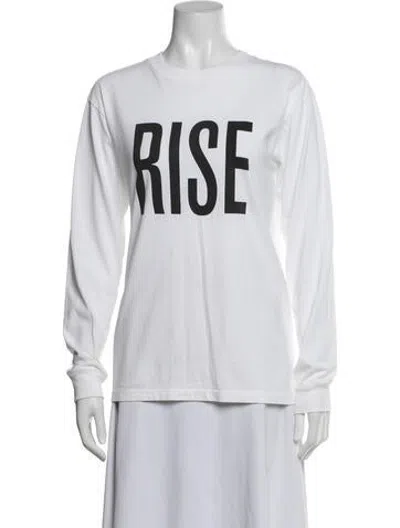 Pre-owned 6397 Graphic Print Crew Neck T-shirt In White
