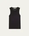6397 Heirloom Ribbed Tank Top In Black