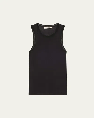6397 Heirloom Ribbed Tank Top In Black