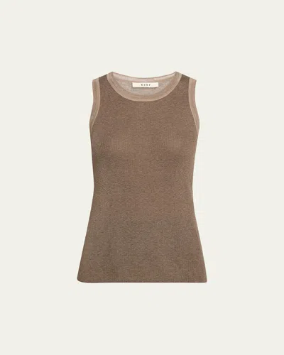 6397 Heirloom Ribbed Tank Top In Brown