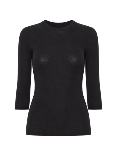 6397 Heirloom Ribbed-knit Sweater In Black