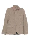 6397 Herringbone Blazer In Neutral