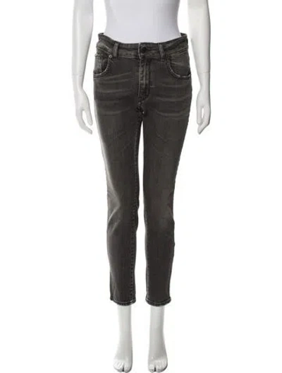 Pre-owned 6397 High-rise Skinny Leg Jeans In Gray