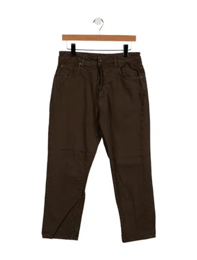 Pre-owned 6397 High-rise Straight Leg Jeans In Brown