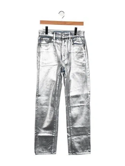 Pre-owned 6397 High-rise Straight Leg Jeans In Green