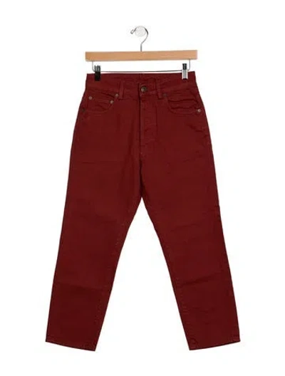 Pre-owned 6397 High-rise Straight Leg Jeans In Red