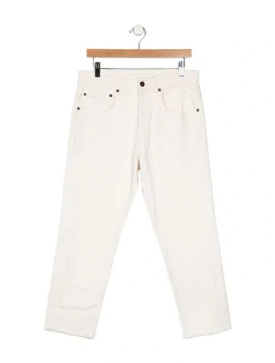 Pre-owned 6397 High-rise Straight Leg Jeans In White