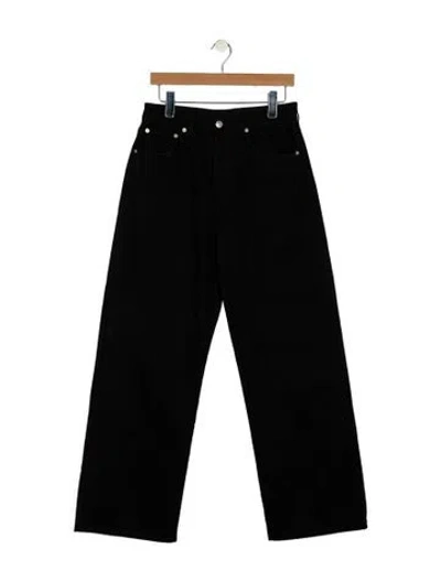 Pre-owned 6397 High-rise Wide Leg Jeans In Black