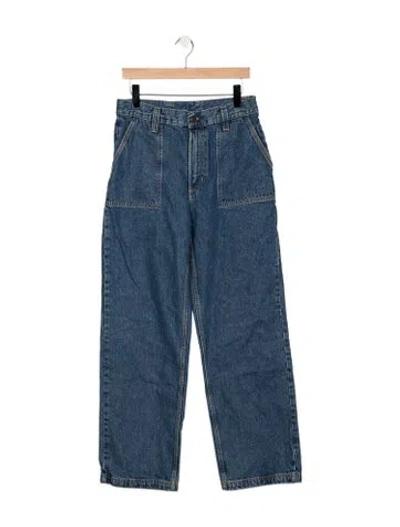 Pre-owned 6397 High-rise Wide Leg Jeans In Blue