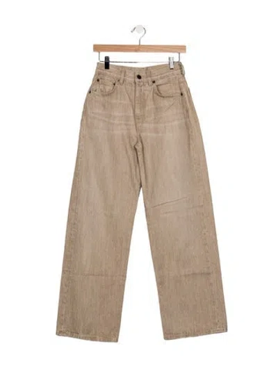 Pre-owned 6397 High-rise Wide Leg Jeans In Neutrals