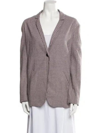 Pre-owned 6397 Houndstooth Print Blazer In Pink
