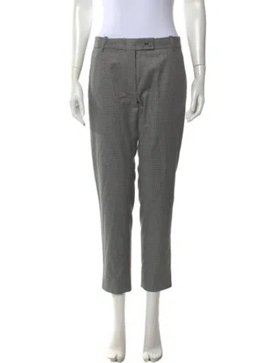 Pre-owned 6397 Houndstooth Print Straight Leg Pants In Grey