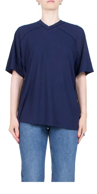 6397 Inside Out V-neck Top In Ink In Blue