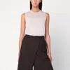 6397 Ivory Semi-sheer Tank Top In White