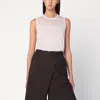 6397 Ivory Semi-sheer Tank Top In White