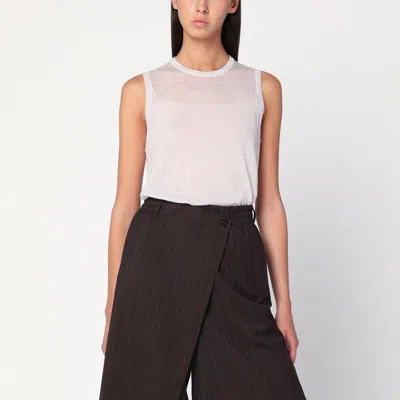 6397 Ivory Semi-sheer Tank Top In Neutral