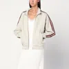 6397 Fleece Zip-up Track Jacket In White