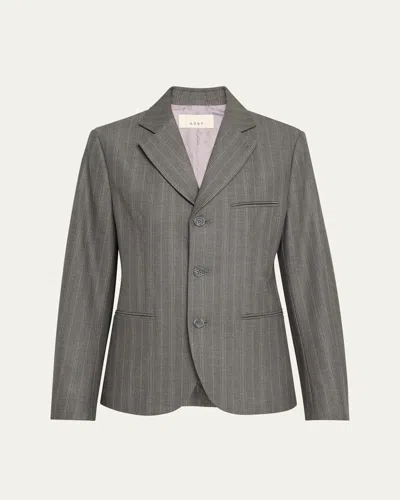 6397 L. E.s. Stripe Blazer In Asphalt