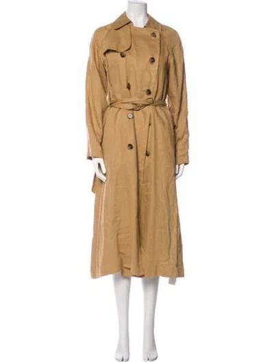 Pre-owned 6397 Linen Trench Coat In Neutral