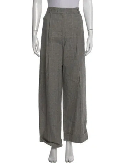 Pre-owned 6397 Linen Wide Leg Pants In Gray