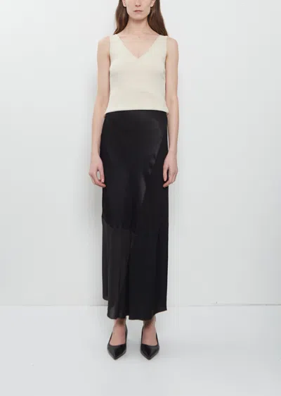 6397 Long Patchwork Skirt In Black