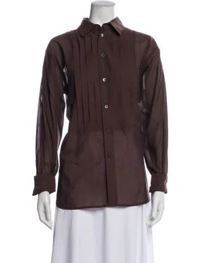 Pre-owned 6397 Long Sleeve Blouse W/ Tags In Brown