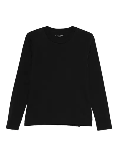 6397 Long-sleeve Cotton Top In Black