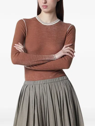 6397 Long-sleeve Sweater In Brown