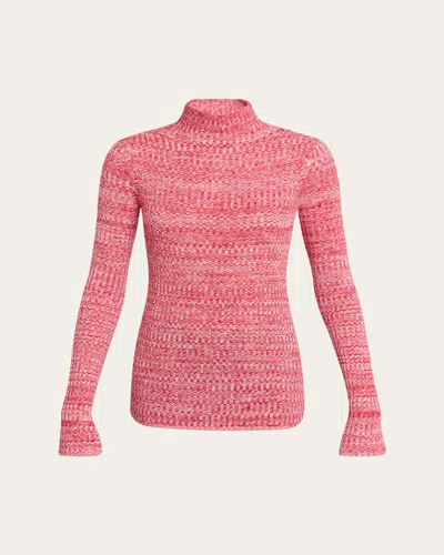 6397 Long-sleeve Knit Mock-neck Top In Multi