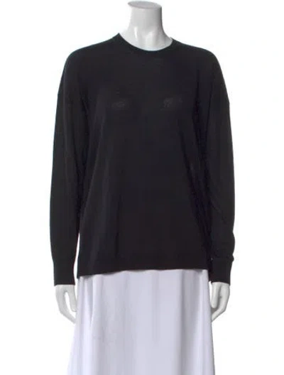 Pre-owned 6397 Merino Wool Crew Neck Sweater In Black