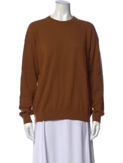 Pre-owned 6397 Merino Wool Crew Neck Sweater In Brown