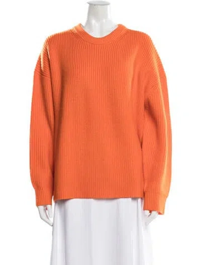 Pre-owned 6397 Merino Wool Crew Neck Sweater In Orange