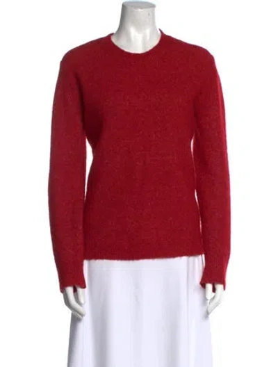 Pre-owned 6397 Merino Wool Crew Neck Sweater In Red