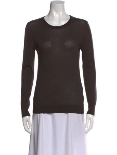 Pre-owned 6397 Merino Wool Crew Neck Top In Brown