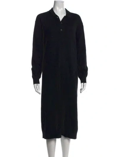 Pre-owned 6397 Merino Wool Long Dress In Black