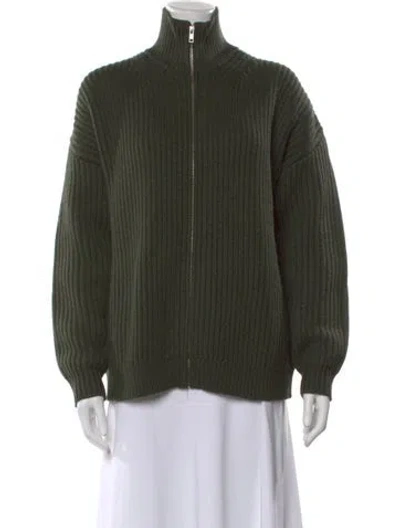 Pre-owned 6397 Merino Wool Mock Neck Sweater W/ Tags In Green