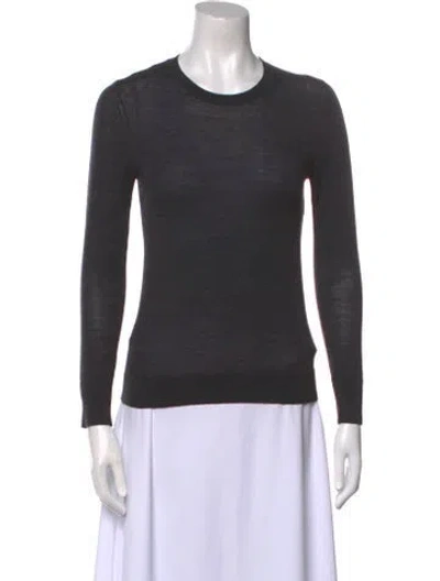 Pre-owned 6397 Merino Wool Scoop Neck Sweater In Black