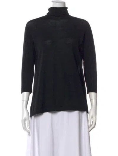Pre-owned 6397 Merino Wool Turtleneck Sweater In Black