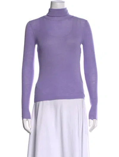 Pre-owned 6397 Merino Wool Turtleneck Sweater In Purple