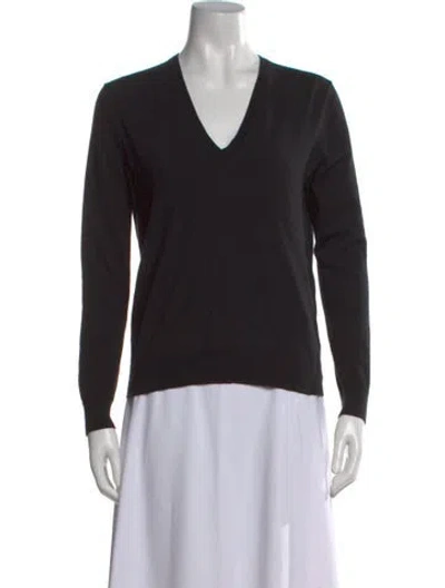 Pre-owned 6397 Merino Wool V-neck Sweater In Black